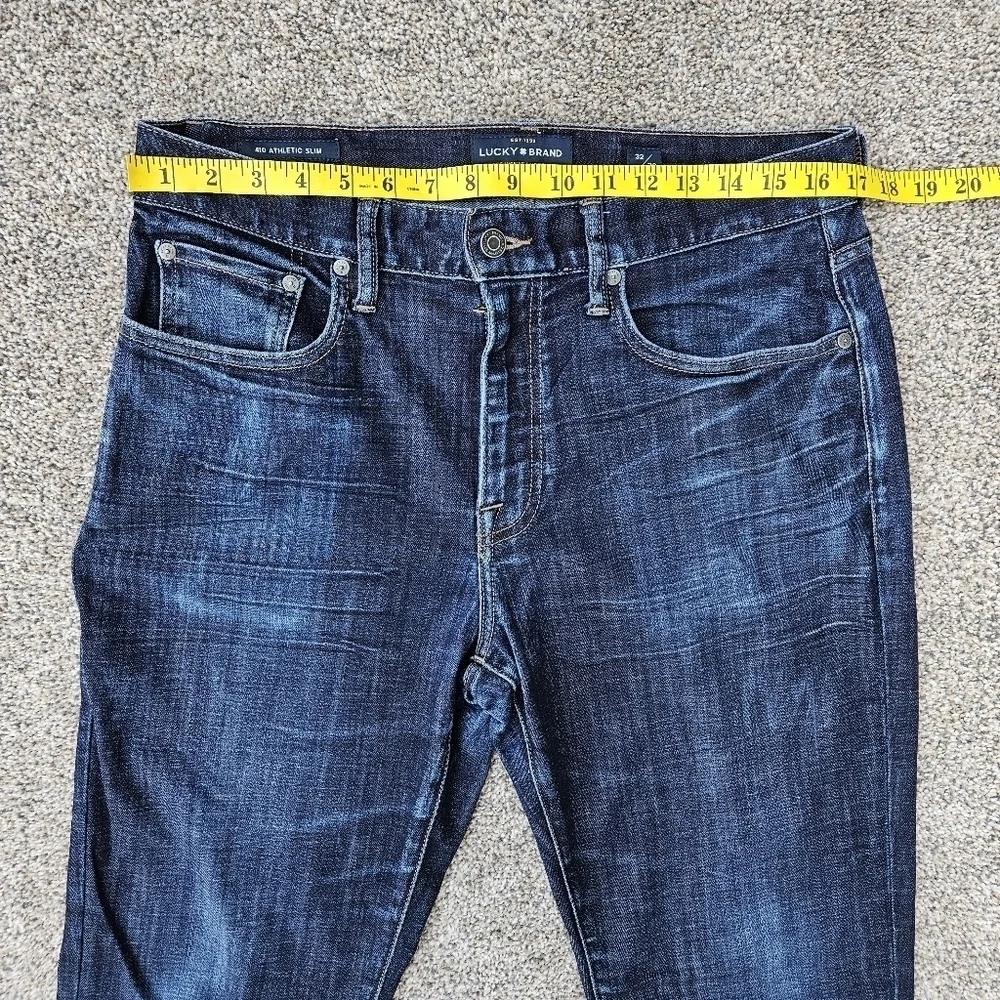 Lucky Brand Dark Wash 410 Athletic Slim Straight Leg Denim Jeans Mens 32/30